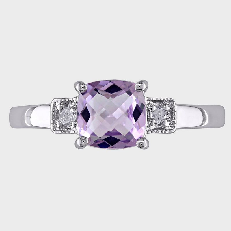 4/5 CT. T.W. Amethyst and Diamond Accent Ring in Sterling Silver - Violet, 3 of 4