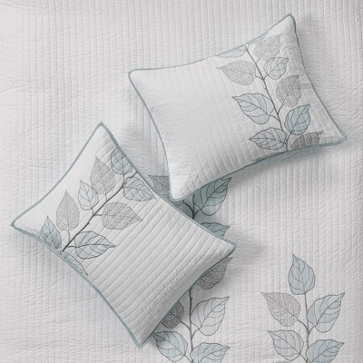 Organic Blue Microfiber Reversible King Quilt Set