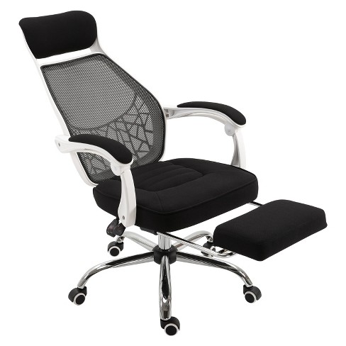 Ergonomic Office Chair, Reclining High Back Mesh Chair, Computer Desk Chair,  Swivel Rolling Home Task Chair with Lumbar Support Pillow, Adjustable  Headrest, Retractable Footrest and Padded Armrests 