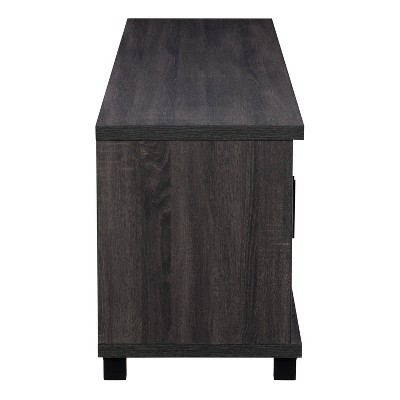 Fremont 84" Dark Gray Engineered Wood TV Stand with Glass Cabinets