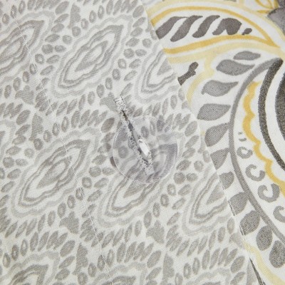 King/Cal King Yellow Cotton Floral Reversible Duvet Set