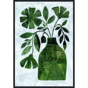 Amanti Art Abstract Green Floral No 2 by Susan Black Framed Canvas Wall Art - 1 of 4