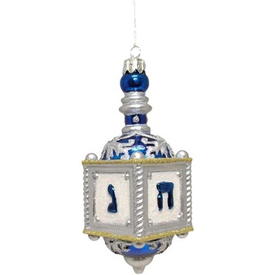 Kurt Adler Noble Gems Glass Ornament, Dreidel