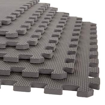 Foam Mat Floor Tiles, Interlocking EVA Foam Padding by Stalwart - Soft Flooring for Exercising, Yoga, Camping, Kids, Babies, Playroom - 6 Pack