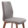 Set of 2 Richie Mid-Century Dining Chair Walnut/Gray - Armen Living: Solid Ash Wood, Plush Upholstery, Floor Protectors - 4 of 4