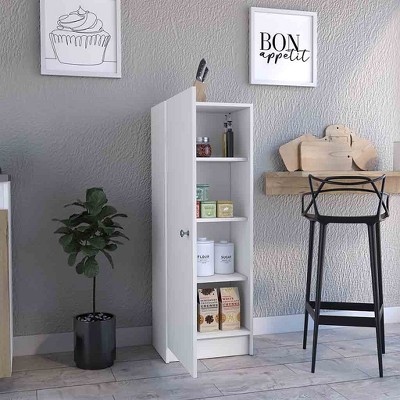 Black 47-Inch Tall Single Door Pantry with Shelves