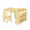 GustoWave Kids Art Table with 2 Chairs,Toddler Craft Play Wood Activity Desk with 3-Tier Storage Shelves,Children's Wooden Furniture Table,yellow - 3 of 4