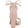 Allegra K Women's Open Toe Lace Up Strap High Block Heel Ankle Sandals - 3 of 4