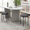 Costway Bar Stools Set of 4 Home Upholstered Stools with Metal Legs & Anti-slip Foot Pads Dark Grey/Light Grey/Beige - 2 of 4