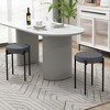 Costway Bar Stools Set of 4 Home Upholstered Stools with Metal Legs & Anti-slip Foot Pads Dark Grey/Light Grey/Beige - image 2 of 4