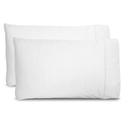 Miracle Percale Extra Luxe Cotton Blend Comfortable and Antimicrobial Signature Pillowcase Set w/ Bacteria Fighting Silver for Bedroom or Home, White