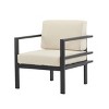 Modern Outdoor Lounge Chair, Patio Armrest Sofa, Chaise Lounges with Aluminum Frame and Weather-Resistant Cushions-Coolbibila - 3 of 4