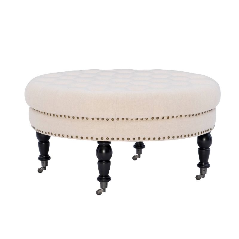 Isabelle Round Tufted Ottoman - Linon, 1 of 13