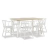 Roundhill Furniture Alwynn White and Natural Wood 7-piece Dining Set, Dining Table with 6 Windsor Chairs - 2 of 4