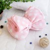 Slickblue Polka Dot Pink Bow Fleece Throw Blanket Pillow - 29.5" x 35.4", Soft, Travel Blanket, Machine Washable, Cozy - 3 of 4