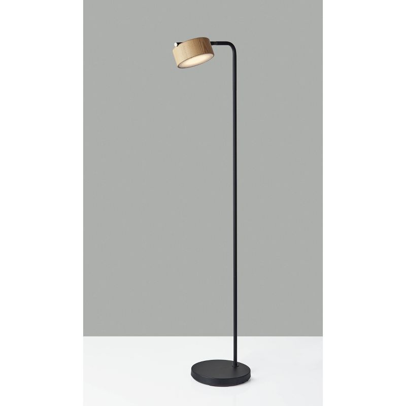 Roman Floor Lamp Black (Includes LED Light Bulb) - Adesso, 1 of 7