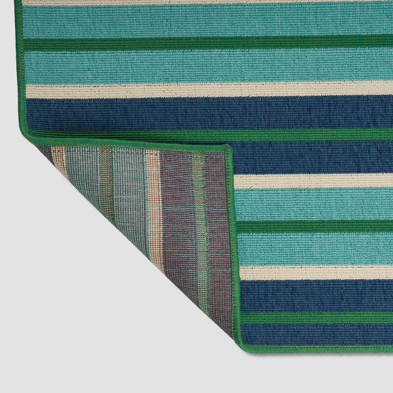 5' x 8' Ellis Geometric Outdoor Rug Blue/Green - Christopher Knight Home, 5 of 7