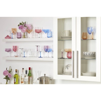 Colorful Bottoms Up Stemless Wine Glass Set, 4 Pieces