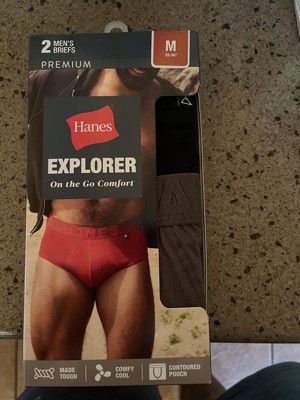 Hanes Premium Men's Explorer Briefs 2pk - Brown/black L : Target