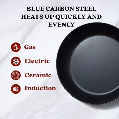 Alva Forest 8" Nonstick Carbon Steel Frying Pan with Acacia Handle