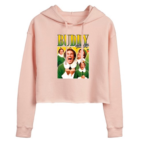 Women's - ELF - Christmas Buddy the Elf Cropped Graphic Hoodie - image 1 of 3