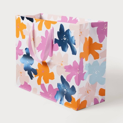 Large Floral With Blue Foil Vogue Bag - Spritz™ : Target