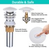 Aquaterior 16" Round Porcelain Ceramic Bathroom Countertop Vessel Sink w/Pop up Drain Hotel - 4 of 4