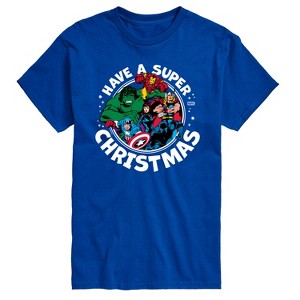Men's - Marvel - Have A Super Christmas Avengers Short Sleeve Graphic T-Shirt - 1 of 3