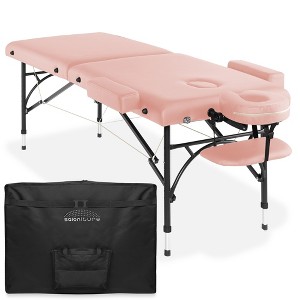 Saloniture Professional Portable Lightweight Bi-Fold Massage Table with Aluminum Legs - 1 of 4