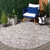 Courtyard Standalone Power Loomed Indoor/Outdoor Area Rug - Ivory/Dark Grey Brown - 6'7" round - Safavieh. - image 2 of 3