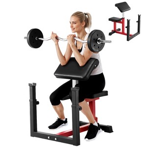VEVOR Weight Bench with Leg Extension, Strength Training Benches, Max load 440 LBS Home Gym Bench Fitness Equipment, Black&Red - 1 of 4