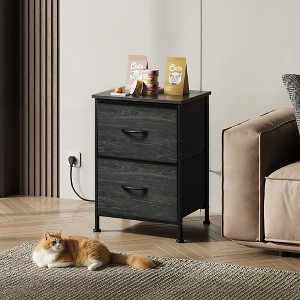 GALAXHERO Night Stand 2 Drawer Small Dresser for Bedroom, Closet, Dorm, Fabric Nightstand with Storage Bins - 1 of 4