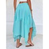Imily Bela Womens Summer Boho Maxi Skirt Casual Asymmetric High-Low Hem Flowy Bohemia Long Skirt - 3 of 4