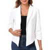 Women's Blazer 3/4 Gathered Sleeve Lapel Cardigan Dressy Light Weight Suit Jackets Fall Elasticity Short Blazers Dressy - 2 of 4