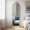 Wall Mirror with Stand, 21''x64'' Gold-rect Floor Mirror, Aluminum Alloy Thin Frame - 3 of 4