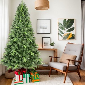 Resenkos Artificial 7.5ft  Christmas Tree with 2155PVC/Hard Needle Mixed Branch Tips, memory wire+iron wire - 1 of 4