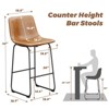 Gikpal Barstools, Counter Height Bar Stools with Back, Modern PU Leather Armless Chairs with Footrest and Metal Legs, for Kitchen Living Room Pub - 2 of 4