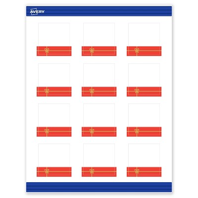 Avery Square Cards, 2" x 2", Gold-Red Gift, Matte, 120ct