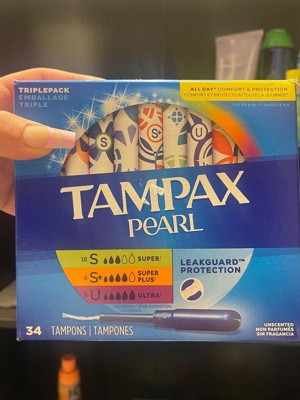 Tampax Pearl Tampons, Unscented, Lite Absorbency, 50 Count, 2 Pack, 100  Tampons Total 