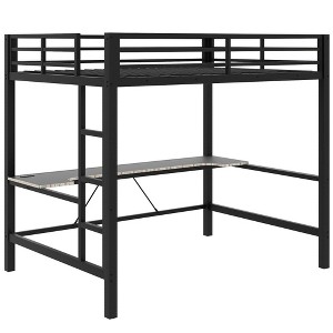 ZHUTA Gaming Loft Bed with Desk, Heavy Duty Metal Loft Bed,Space Saving Bed with Guardrails and Ladder for Adults Kids Teens - 1 of 4