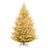 Costway 6/7/8 FT Artificial Christmas Tree with 762/1074/1470 Flocked Branch Tips, 340/450/580 Warm White LED Lights - 2 of 4