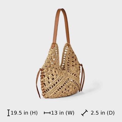 Сумки Universal Thread Hand Crocheted Straw Tassel Shoulder Bag - Universal Thread™ Natural — фото 6