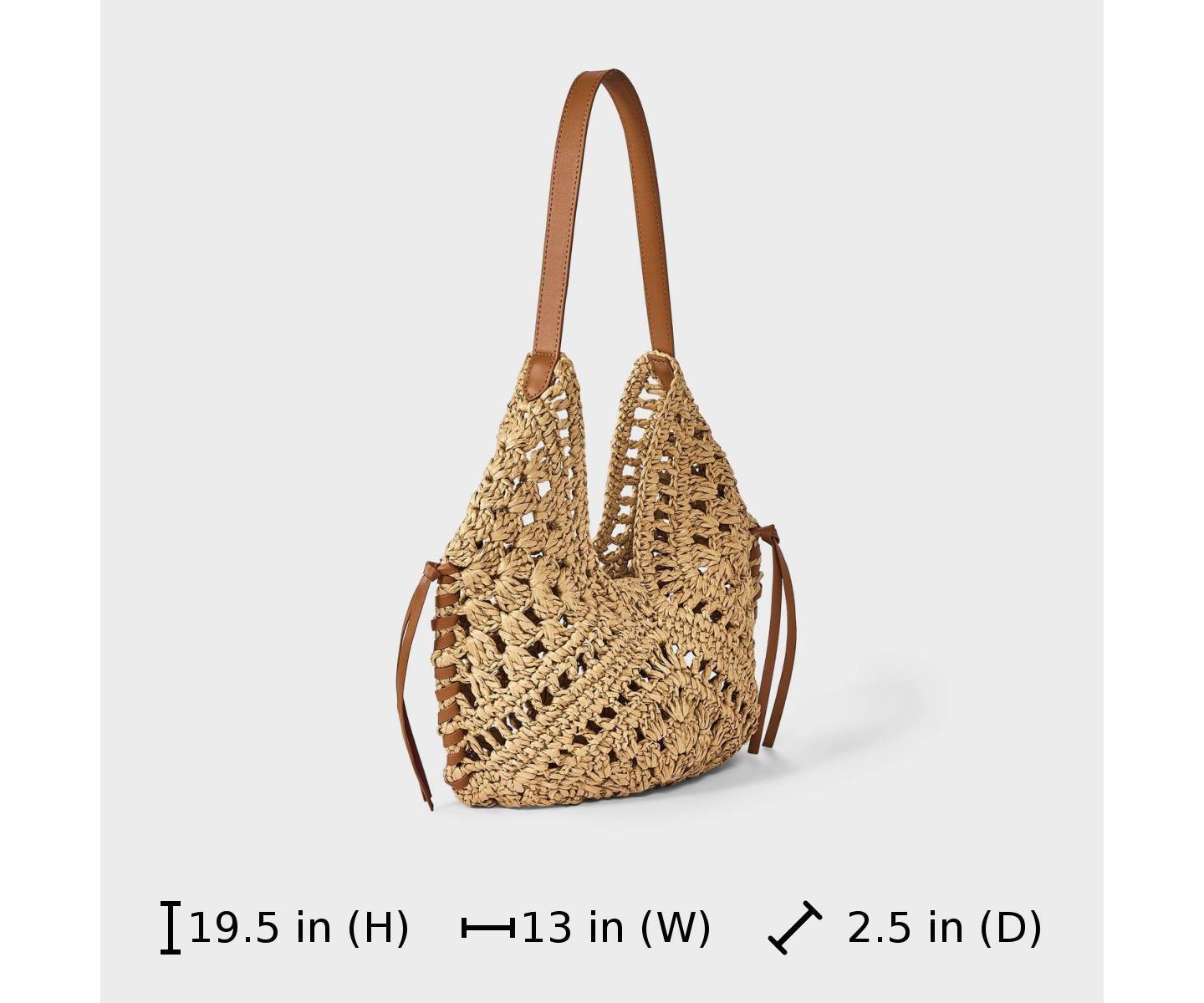 Сумка Universal Thread Hand Crocheted Straw Tassel Shoulder — фото 6