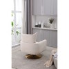 360° Swivel Accent Chair with Fabric Upholstery & Gold Metal Base,Mid-Century Modern Comfy Barrel Chair for Living Room,Bedroom-Baofuwish - 3 of 4