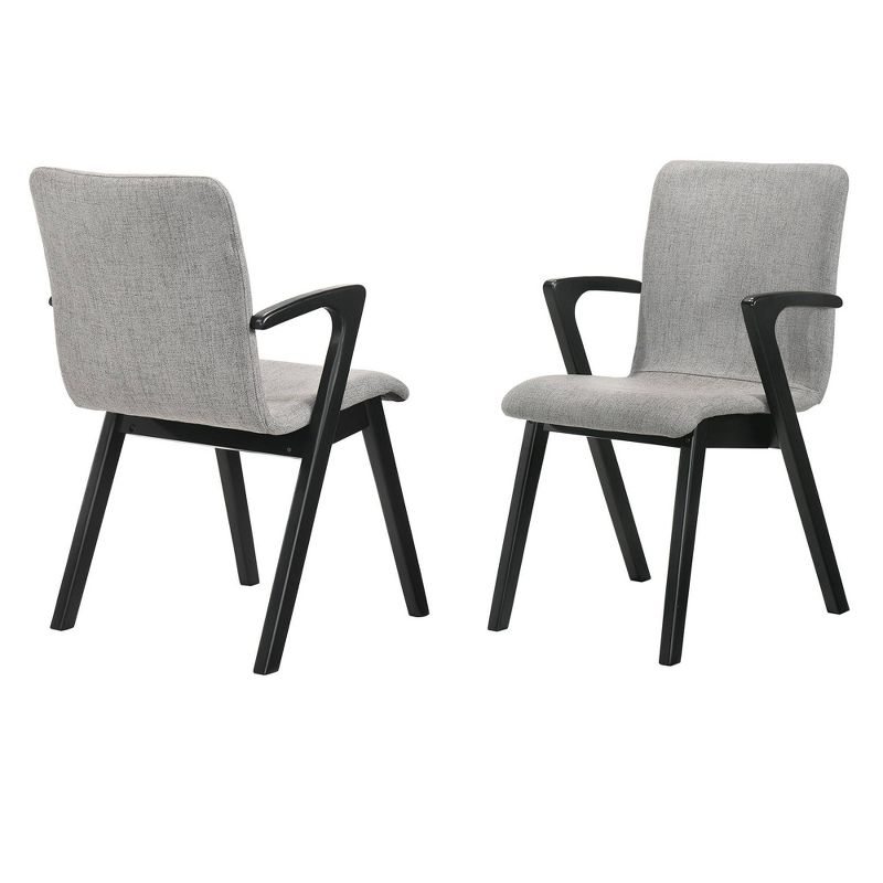 Set of 2 Varde Mid-Century Upholstered Dining Chairs Black - Armen Living, 1 of 9