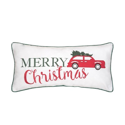 C&F Home 12" x 24" Holiday Car Embroidered Christmas Holiday Throw Pillow