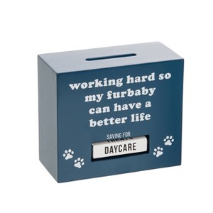 Totalee Gift Pet Can Have a Better Life Rotating Bank Wood Blue - 1 of 1