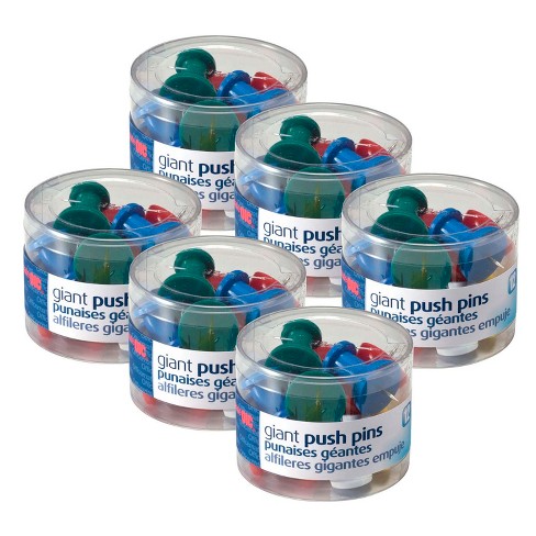 Officemate OIC Jumbo Push Pins Assorted Colors 25 Pack 92613 