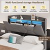 Lift Up Storage Bed Frame, Upholstered Platform Bed with Led Lights & Hydraulic Storage - 4 of 4