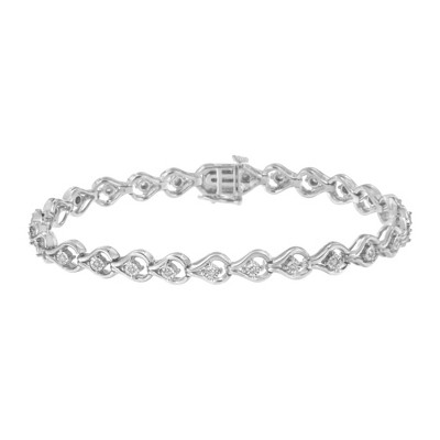Haus of Brilliance Sterling Silver 1/4 Cttw Diamond Link Bracelet